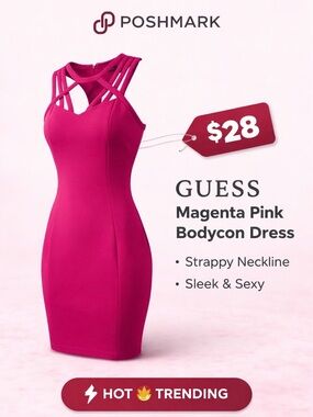 GUESS Magenta Strappy Halter Mini Dress | Size 6 | New Without Tags
